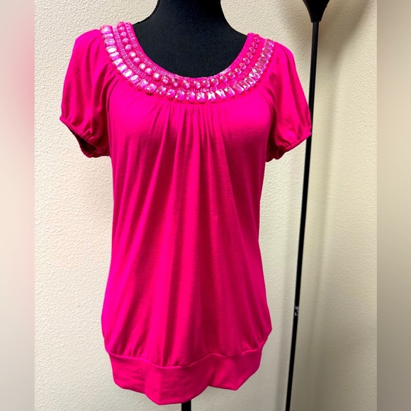 Self Esteem Pink Embellished Blouse Relaxed Fit size medium - Picture 1 of 9